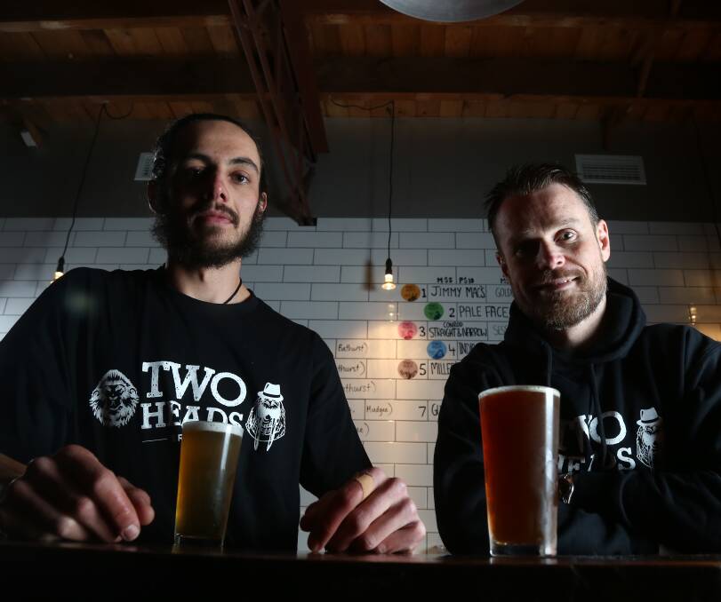 FINE ALES: Brewer Ian Carmen and owner Greg Hedley from Two Heads Brewing will be bringing their craft beers to Saturday's festival. Photo: PHIL BLATCH 070616pbbrew2