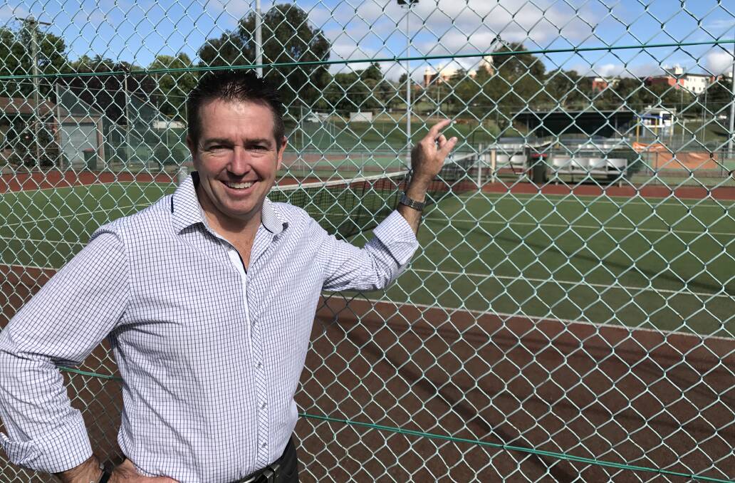 FUNDING BOOST: Member for Bathurst Paul Toole announced $7000 in Local Sports Grant Program funding for Bathurst City Tennis Club. Photo: SUPPLIED 041817tennis