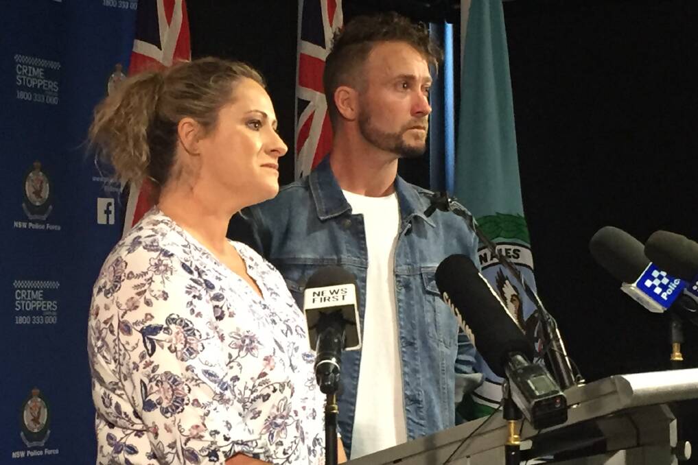 PLEASE HELP: Kylie Spelde and Adam Vaughan, whose sister Janine Vaughan was last seen in Bathurst in 2001, at the announcement of a reward to help find the killer.