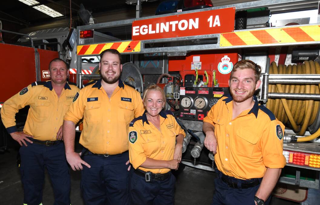 FIREFIGHTERS READY: Steve Plummer, Nathan Inwood, Tanya  Willey and Cameron Evan are ready to relay. Photo: CHRIS SEABROOK 022818crfsego