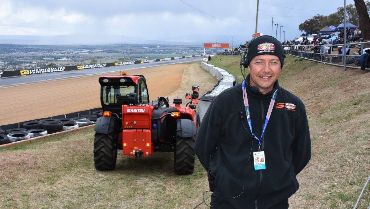 HERE TO HELP: Sydney man Michael Parsons has been volunteering at the Bathurst 1000 for the past three years. Photo: NADINE MORTON 101119nmvolo