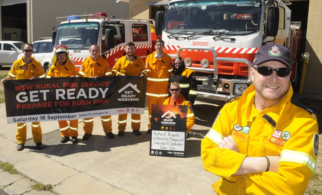 SEASON READY: Bathurst Rural Fire Brigade Shane Thomas and fellow firefighters have invited the community to 'Get Ready' this Saturday. Photo: CHRIS SEABROOK 091117crfs