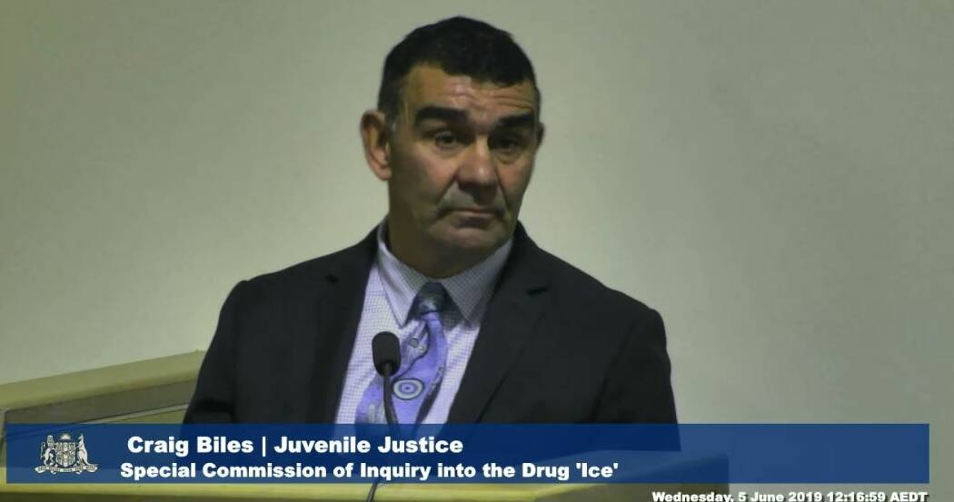 Juvenile Justice Central West area manager Craig Biles as he gave evidence at the Inquiry.