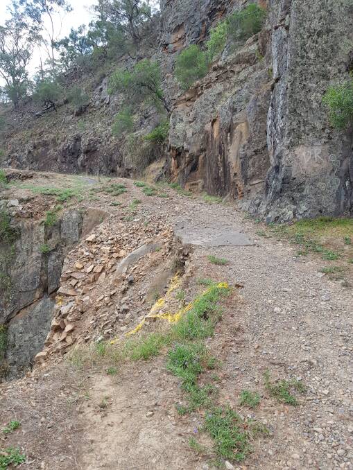 STILL CLOSED: The Bridle Track's landslide might be cleared, but Bathurst Regional Councils says the road remains closed to the public. Photo: SUPPLIED