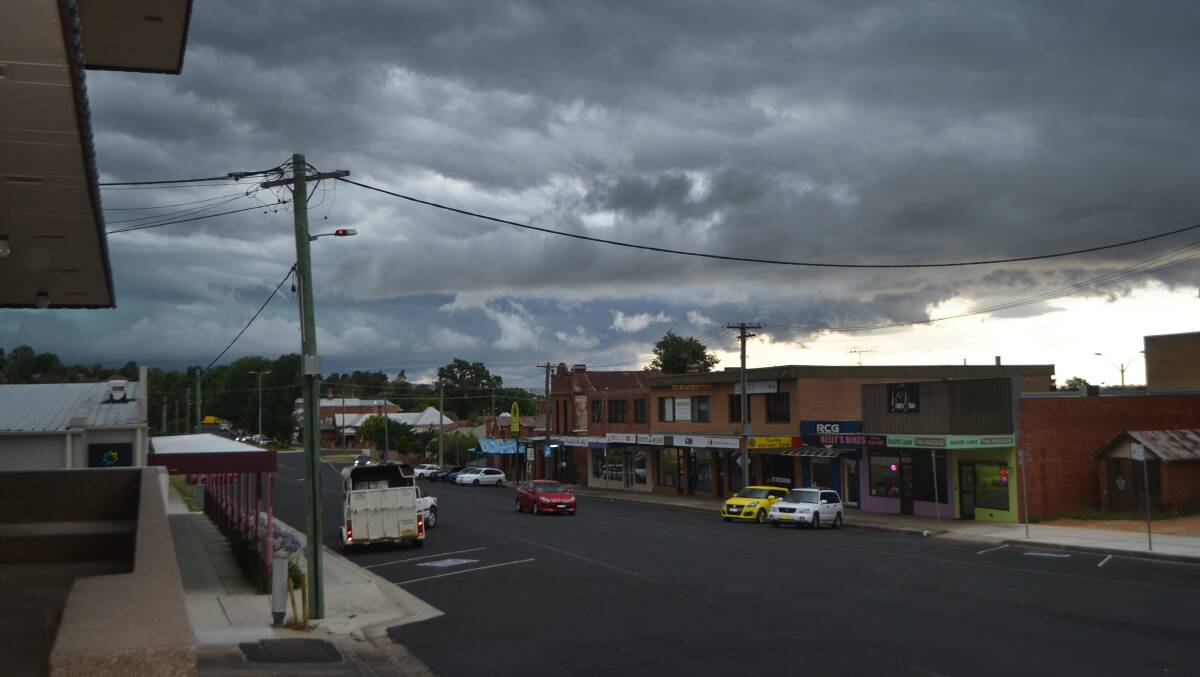 Dark clouds are brewing over Bathurst on Tuesday afternoon.