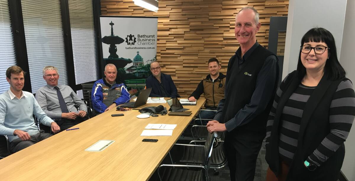 TIME TO NOMINATE: Business awards sub committee members Hayden Booth, Angus Edwards, Phil Cole, Julian Larsen, chair Stephen Harper and Simone Townsend say nominations are now open for the 2018 Peak Connect Carillon Business Awards. Photo: NADINE MORTON 061518nmaward