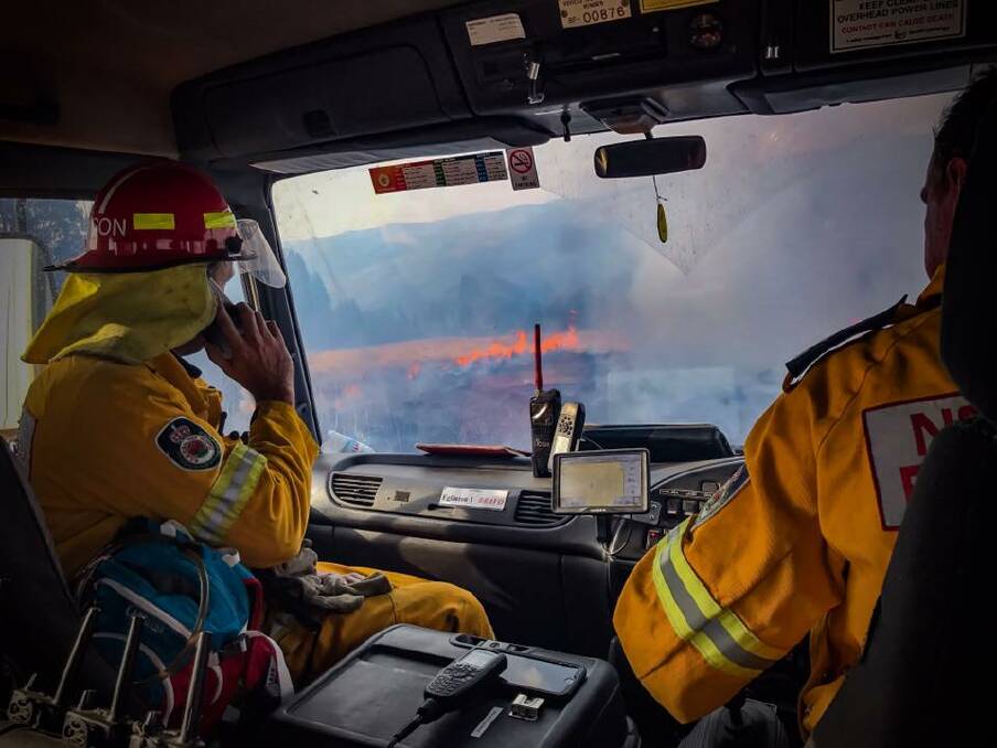 EXTREME CONDITIONS: Dozens of NSW Rural Fire Service firefighters from Bathurst were called to fires on Tuesday. Photo: EGLINTON RFS