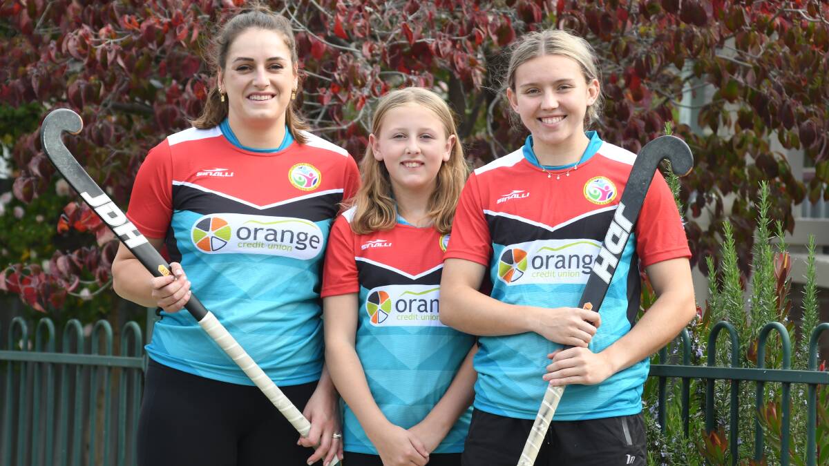 NEW COLOURS: Ellen Warner, Cassidy Hanrahan and Eva Reith-Snare will line-up for United's first PLH match. Photo: JUDE KEOGH