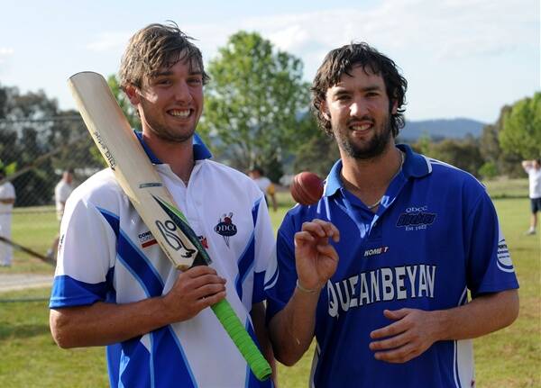 SUPER SIBLINGS: Bathurst brothers Blake (left) and Jono Dean opened the batting for Queanbeyan in emphatic fashion on Sunday, their side going on to win the SCG Cup Country. Photo: RICHARD BRIGGS 011612deans