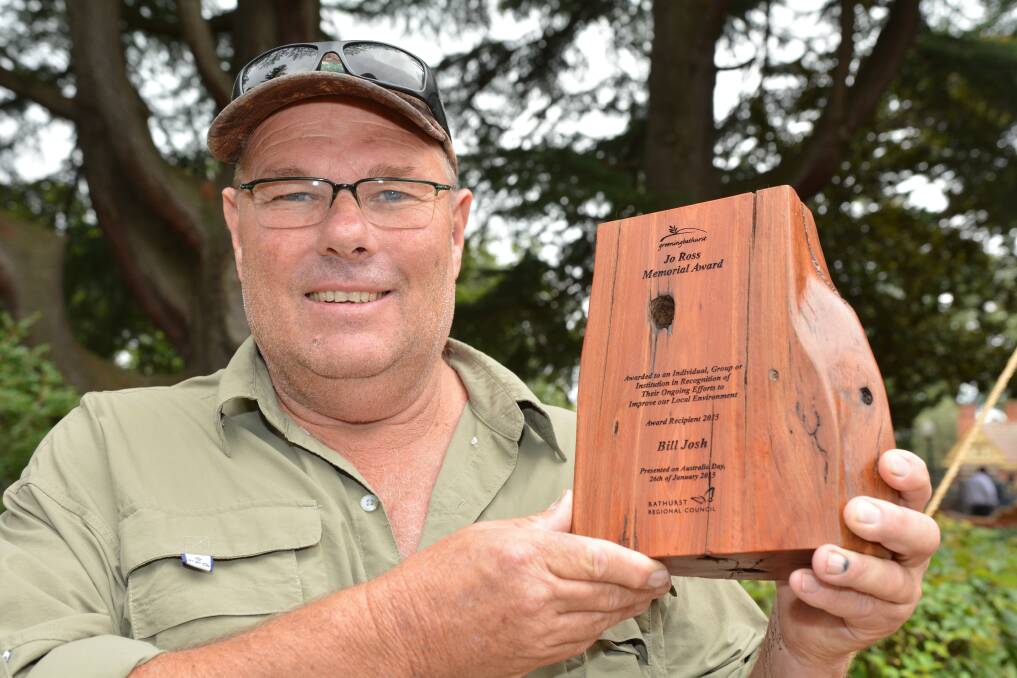 SO PROUD: One of the well deserved previous winners, Environmentalist Bill Josh was named the winner of this year s Jo Ross Memorial Award at Monday s Australia Day celebrations. Photo: ZENIO LAPKA 	ZEN_0582617361678