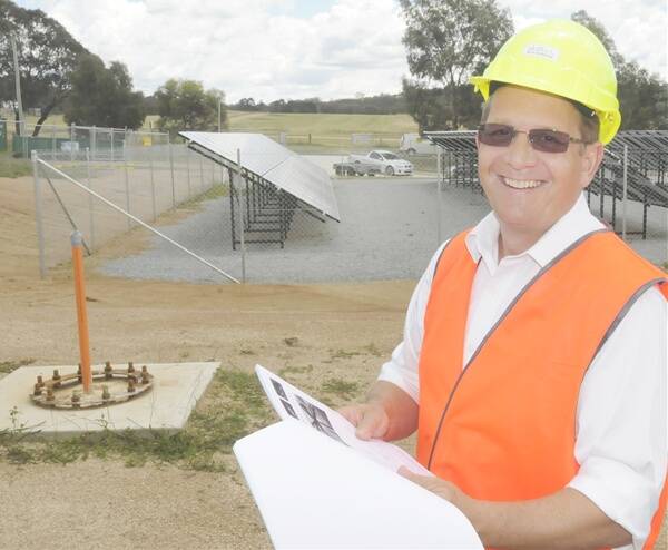 IT’S EASY BEING GREEN: Skillset CEO Ben Bardon on the site of the proposed wind turbine and solar panels which will provide the energy for Bathurst's Flannery Centre. Photo: CHRIS SEABROOK 021512cflann1a