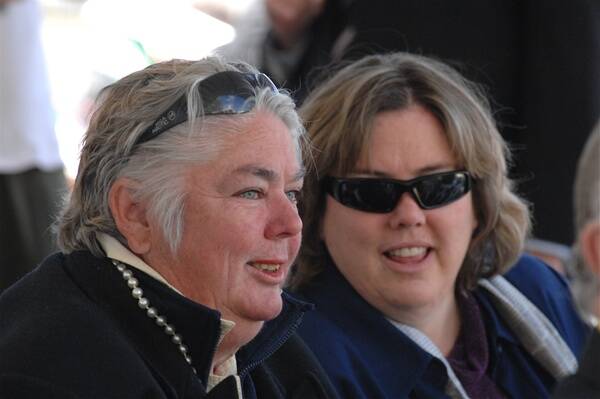 DELIGHTED:  Elizabeth Chifley and her sister Jane were pleased with the way their great uncle Ben Chifley was recognised on Saturday.  Photo:  ZENIO LAPKA. 091910zchiffam
