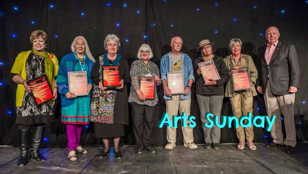 WINNERS: Kalari Lachlan River Arts Festival convenor Merrill Findlay (third from right) and other Regional Arts Australia award recipients at the Goolwa conference.