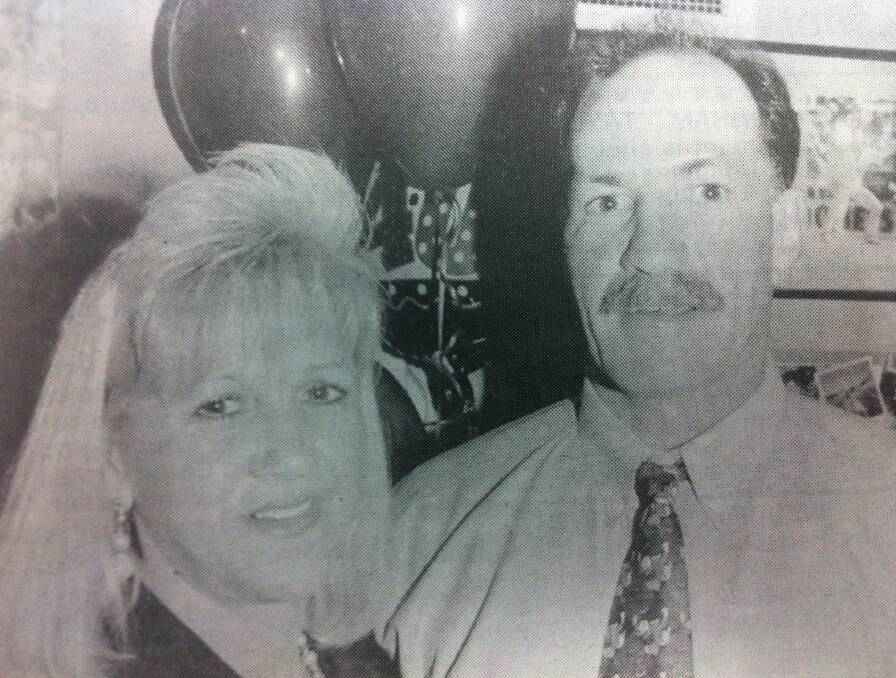 From the Western Advocate, December 1995. Steven Vane celebrates his 40th birthday with Helen Coops.