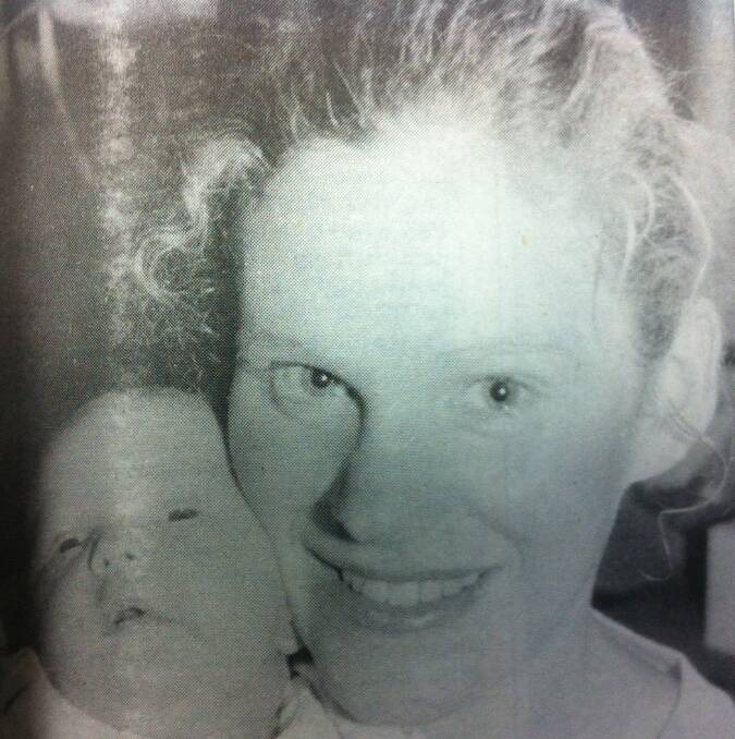 From the Western Advocate, December 1995. Fern-Alice Finn with her mum, Josephine.