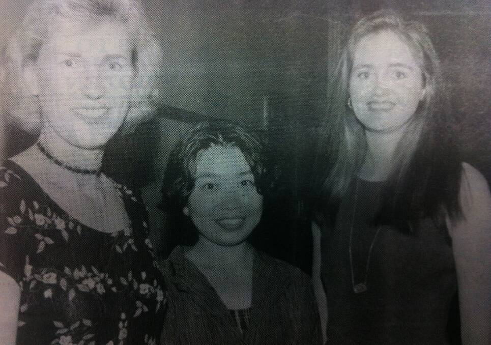 From the Western Advocate, December 1995. Kelso High School graduation ball, Gail Dengate , Chie Hiyama and Michelle Clarke.