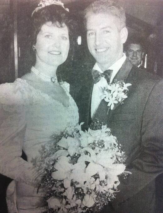 From the Western Advocate, December 1995. Newlyweds Katrina Casey and Mark Frost.