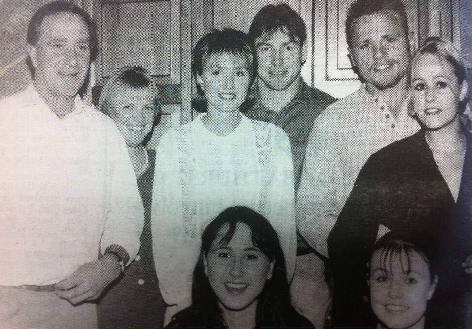 From the Western Advocate, December 1995. Coryn Johnson celebrates her 18th birthday with Pip Brownscombe, Keith Johnson, Chris Powell, Kerry-Ann Johnson, Richard Parker, Scott Johnson and Karina Campbell.