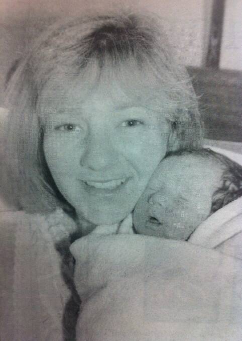 From the Western Advocate, December 1995. Chloe Louise Bennett with her mum, Justine.