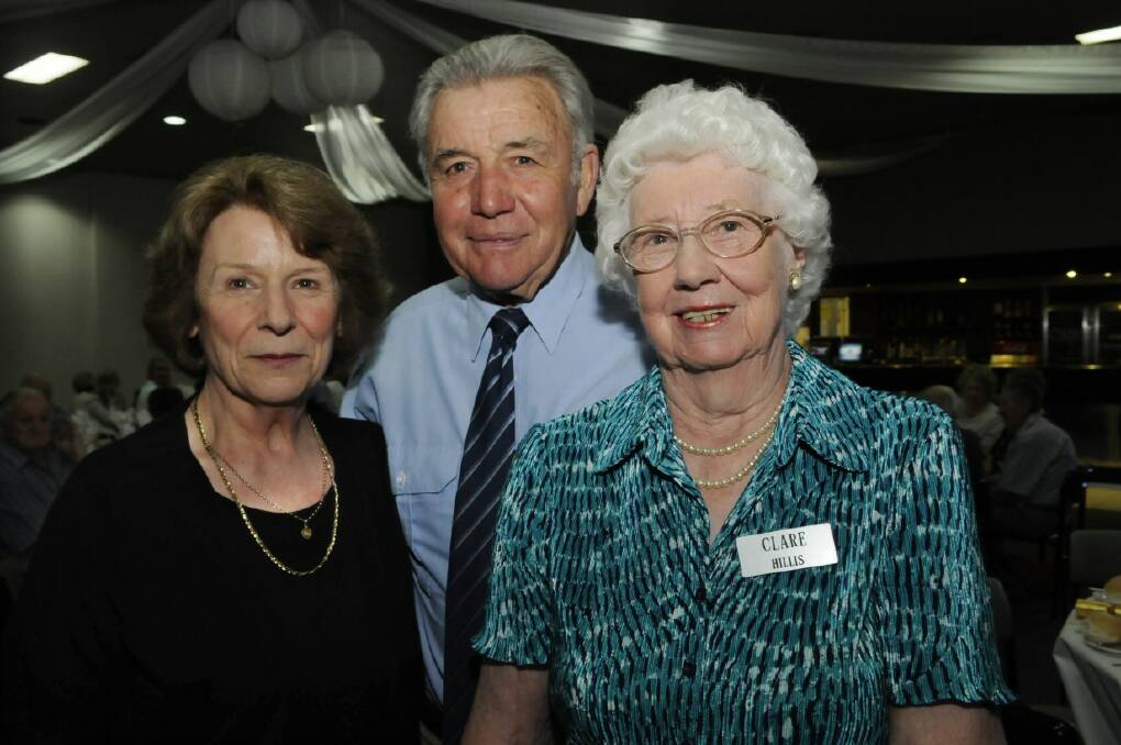 SNAPPED: Margaret and Ed Ryan with Clare Hillis at  Probus Club of Bathurst Plains Christmas party. 121113pprobus4 