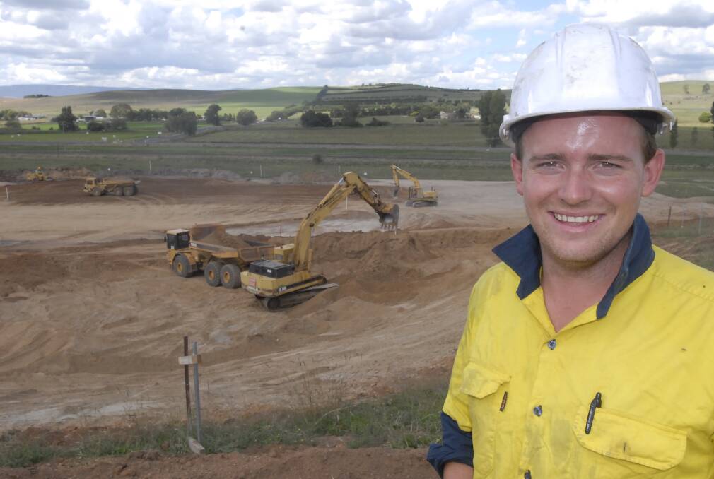 BIG BOYS’ TOYS: Site foreman Jack Goddard from EODO Pty Ltd on site at the new bike park on the Vale Road. Photo: CHRIS SEABROOK	 031913cbtrac1