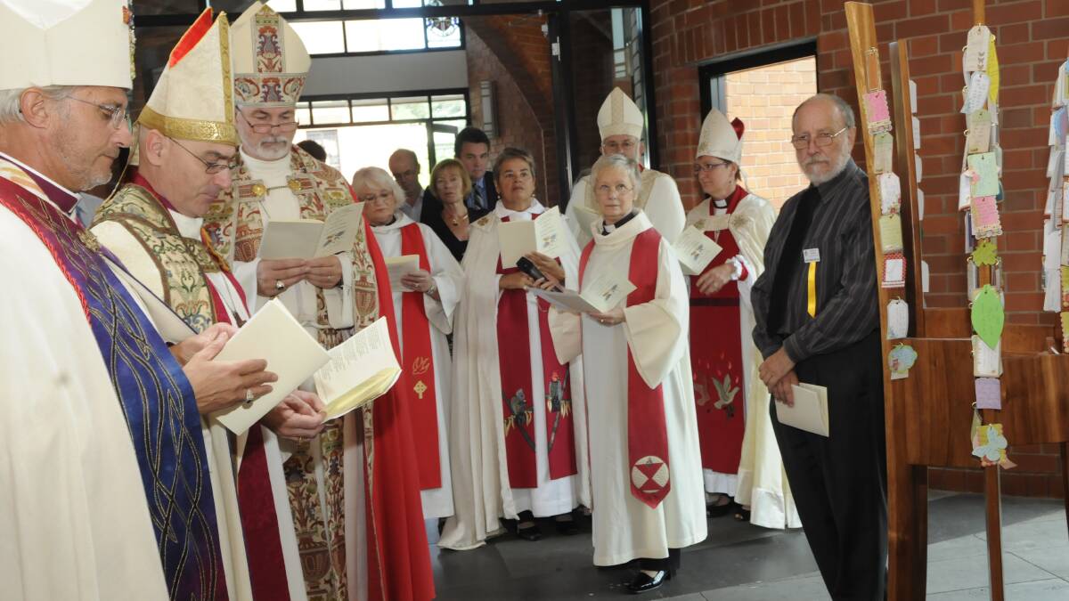 Ian Palmer was instated as the new Anglican Bishop of Bathurst during a traditional consecration service at All Saints' cathedral on Saturday. Photo: PHILL MURAY
