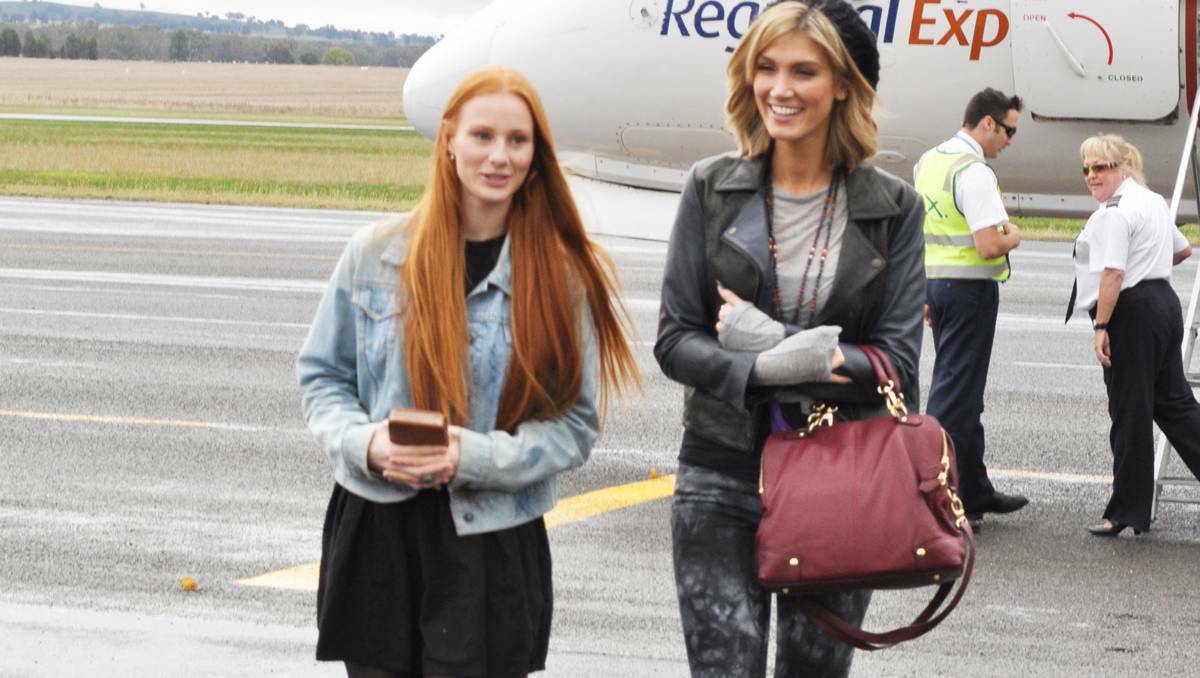 Celia and Delta arrived at a chilly Parkes airport.