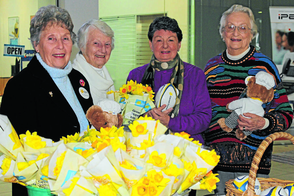 COWRA: Elaine Donges, Gwyn Reid, Barbara Newham and Trudy Berry showed up to show support for the Cancer Council.