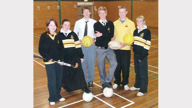 2006: Orange High Astley Cup captains (left) Felicity Gallagher (hockey), Denneka Beath (soccer), Joe Tighe (basketball), Mitchell Turner (soccer), Evan Davis (league) and Sara Wasson (netball) are keen to push their school to beat Bathurst in the opening Astley Cup round.