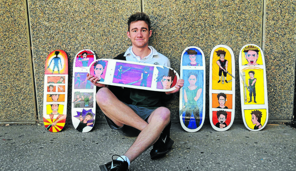 ORANGE: Nick Howell's Kizuna artworks painted on skateboards. 0826sgart5