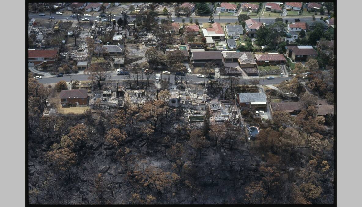 A New South Wales bushfire scene, 1994. Photo: National Archives of Australia