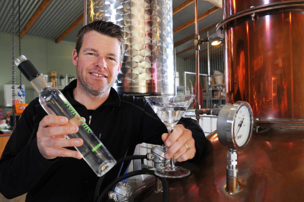 RECOGNITION: Ian Glen is still celebrating after his Stone Pine Distillery Dry Gin picked up a silver medal at the International Wine and Spirits Competition. Photo: ZENIO LAPKA 072513zgin1