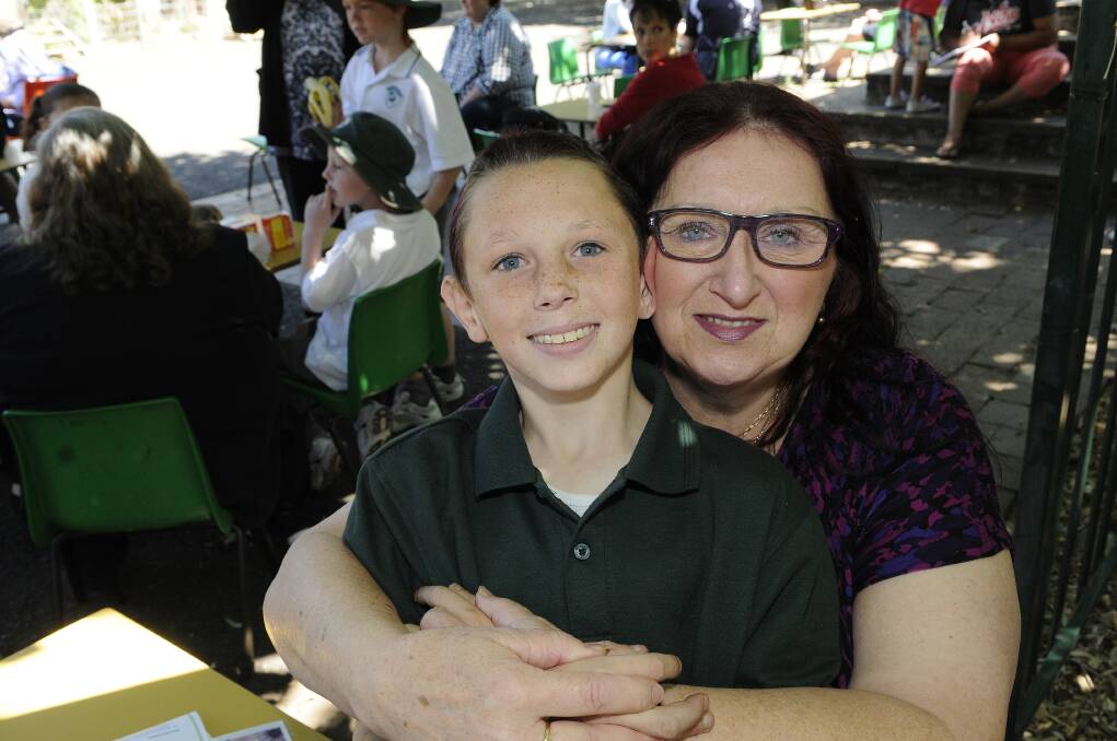 KELSO PUBLIC FAMILY DAY: Dennis Trevena with his grandmother Kathleen Trevena.
