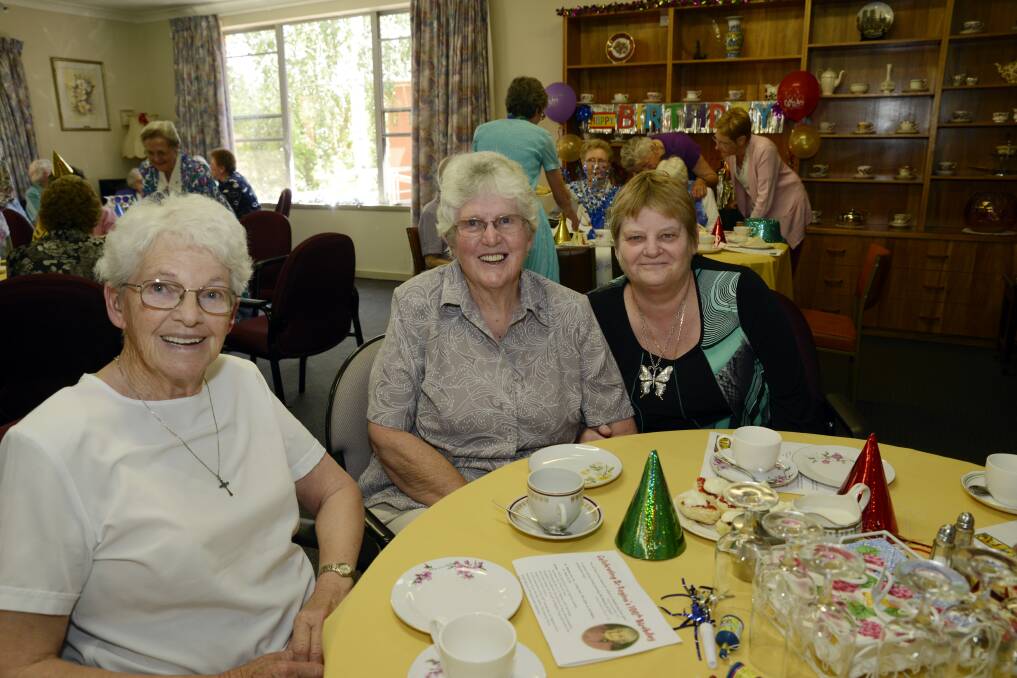 SISTER REGINA'S 100TH: Sister Betty, Sister Kath Luchetti and Judy Ken.