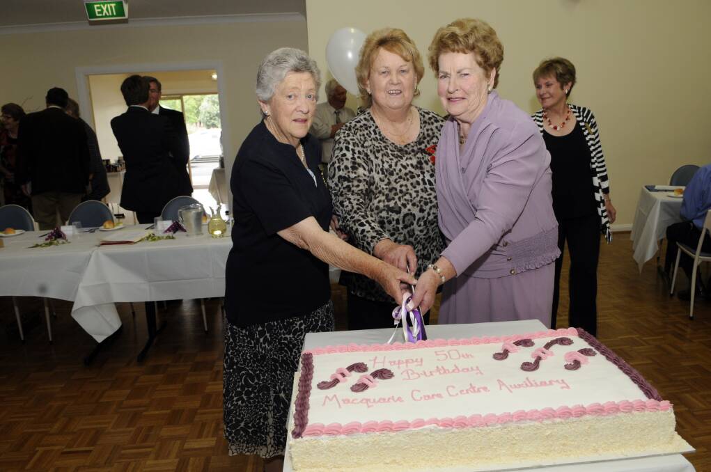 MACQUARIE CARE AUXILIARY 50TH ANNIVERSARY: Thelma Bant, Bev Stuart and Maisie Scott