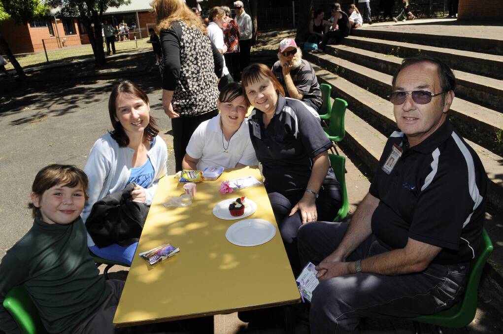 KELSO PUBLIC FAMILY DAY: Michael, Justine and Elizabeth Manyweathers and grandparents Karen and John Goodwin.