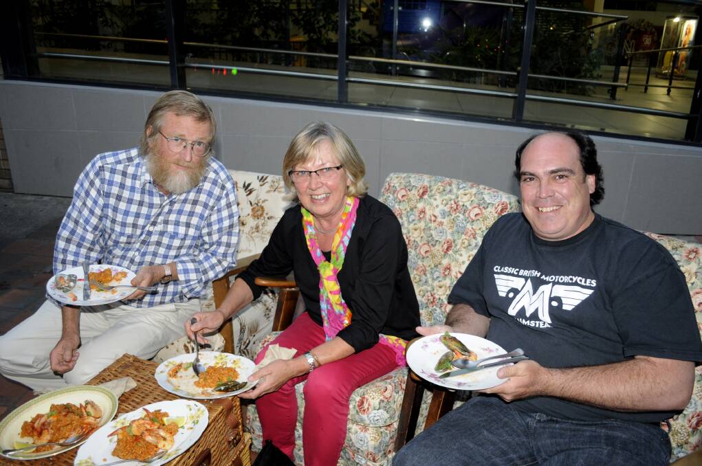 WHOLEFOOD CO-OP POP-UP THEME NIGHT: Roger and Bronwen Hargraves with Jason Neville. 