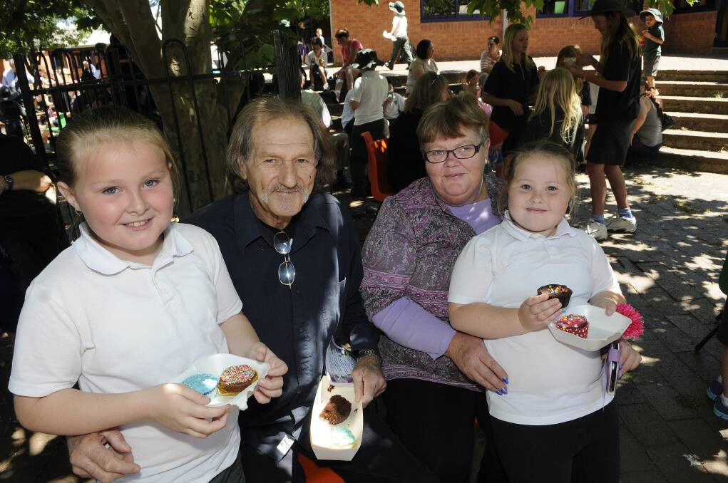 KELSO PUBLIC FAMILY DAY: Bre-Anna Talbot with grandparents Charles Cridland, Debbie Owers and Brookly Talbot.